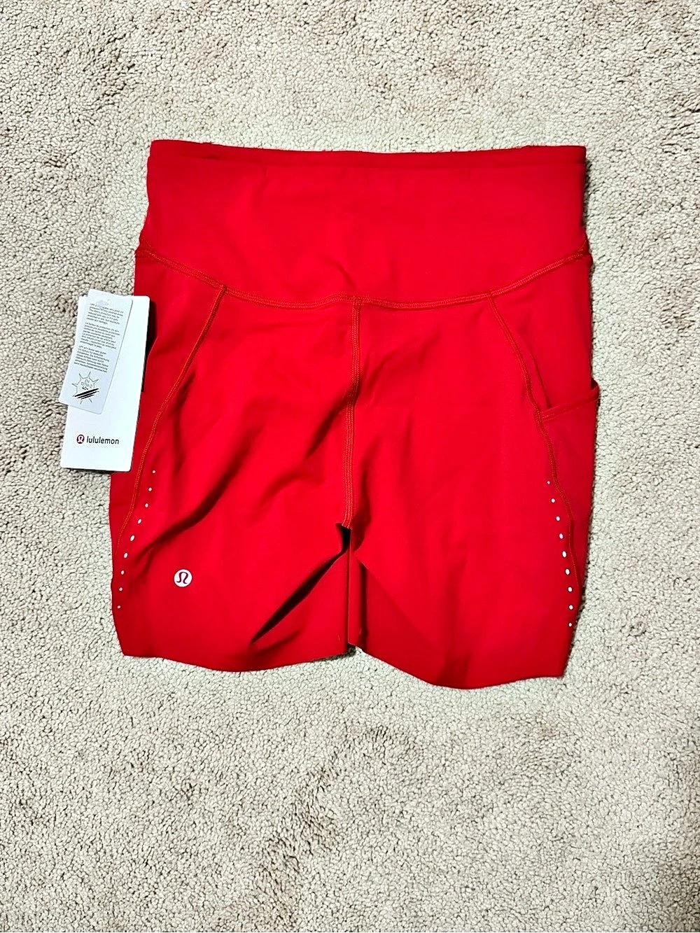 lululemon Fast and Free High-Rise Short 6" *Pockets Athletic Shorts Red 8